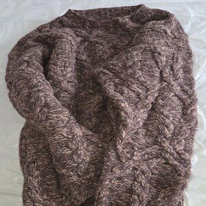 Shetland Wool - Heavy Shaggy XL Mens Crewneck Sweater - Rustic Color